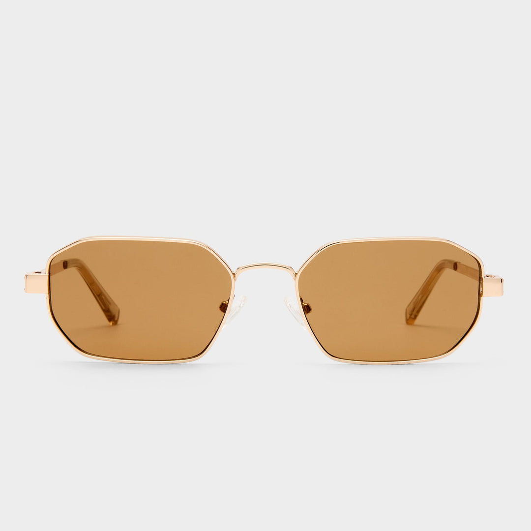 Le Specs Mythic Sunglasses in Gold available at Barbara Katz