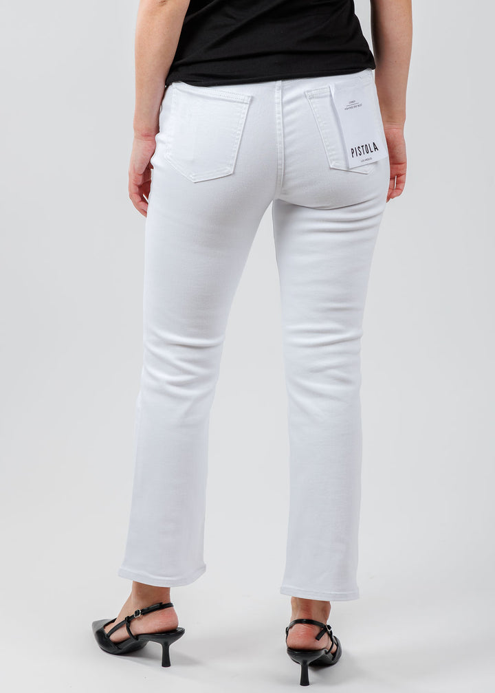 Pistola Lennon High Rise Crop Boot Jeans in Vivid White available at Barbara Katz