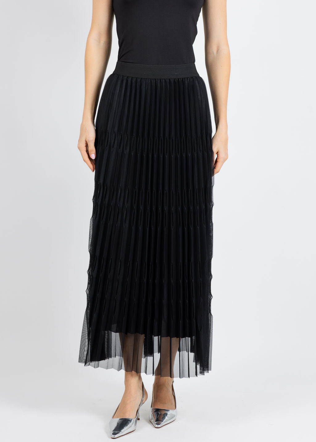 Leo & Ugo Alani Layered Tulle Skirt in Black available at Barbara Katz
