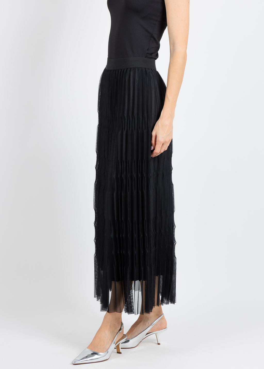 Leo & Ugo Alani Layered Tulle Skirt in Black available at Barbara Katz