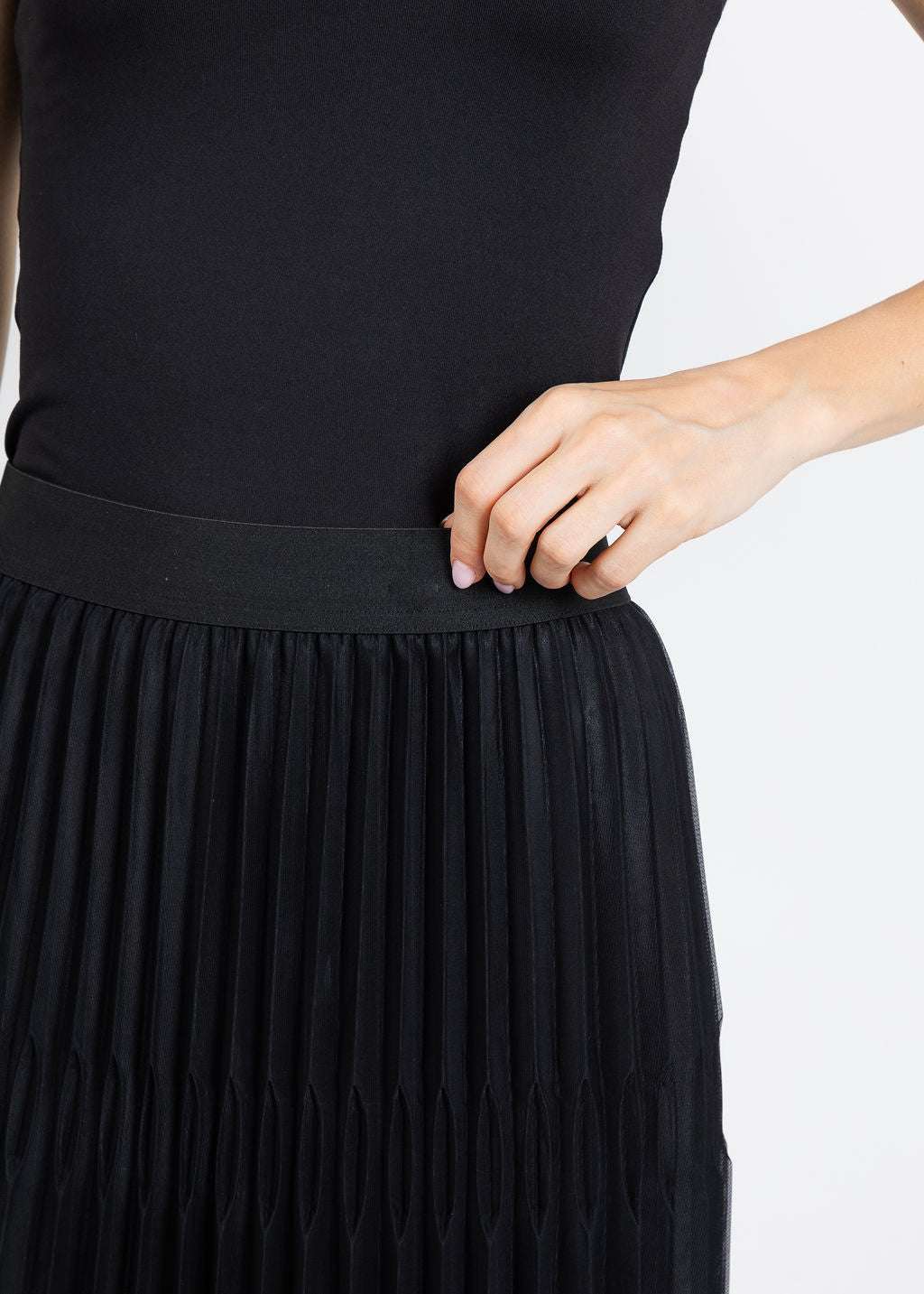 Leo & Ugo Alani Layered Tulle Skirt in Black available at Barbara Katz