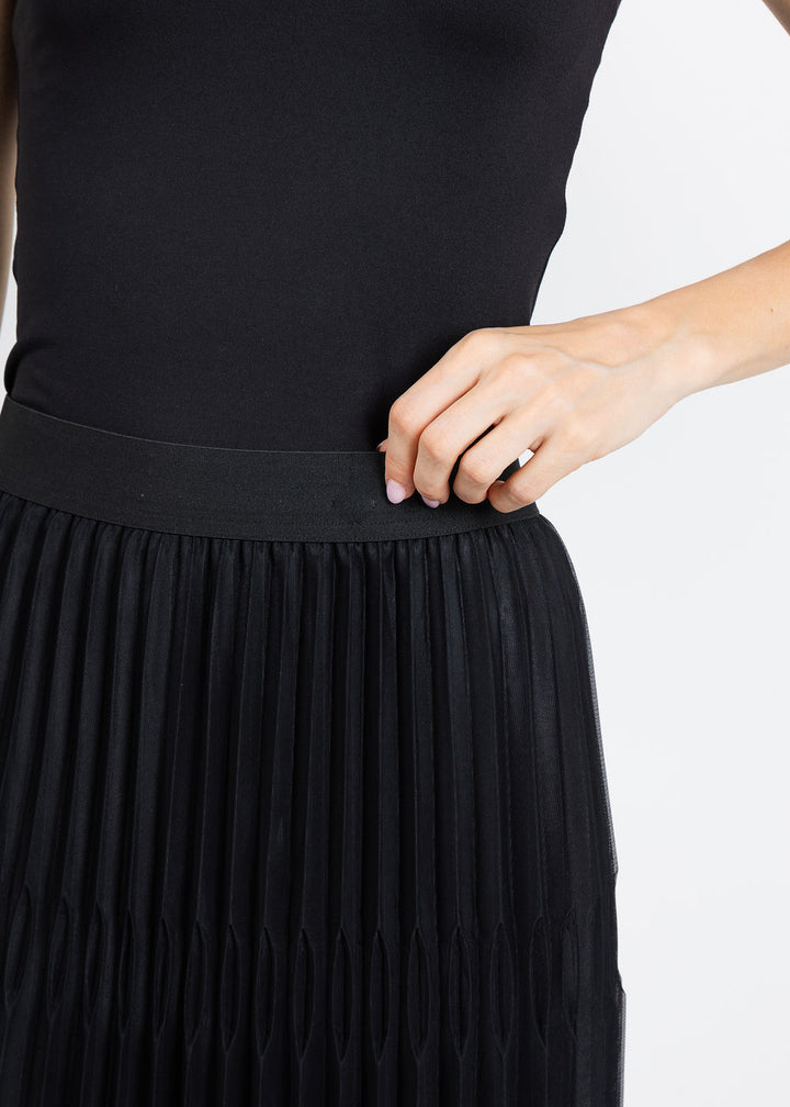 Leo & Ugo Alani Layered Tulle Skirt in Black available at Barbara Katz