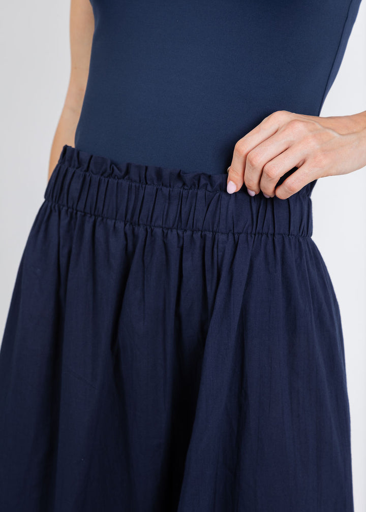 Leo & Ugo Erica Embroidered Circle Skirt in Navy available at Barbara Katz