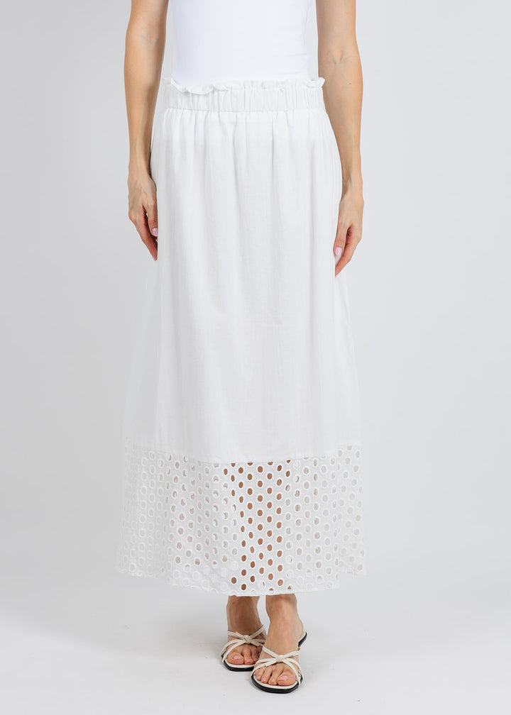 Leo & Ugo Erica Embroidered Circle Skirt in White available at Barbara Katz