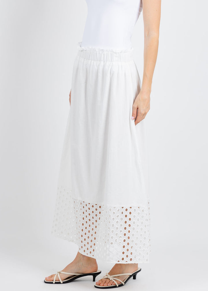 Leo & Ugo Erica Embroidered Circle Skirt in White available at Barbara Katz