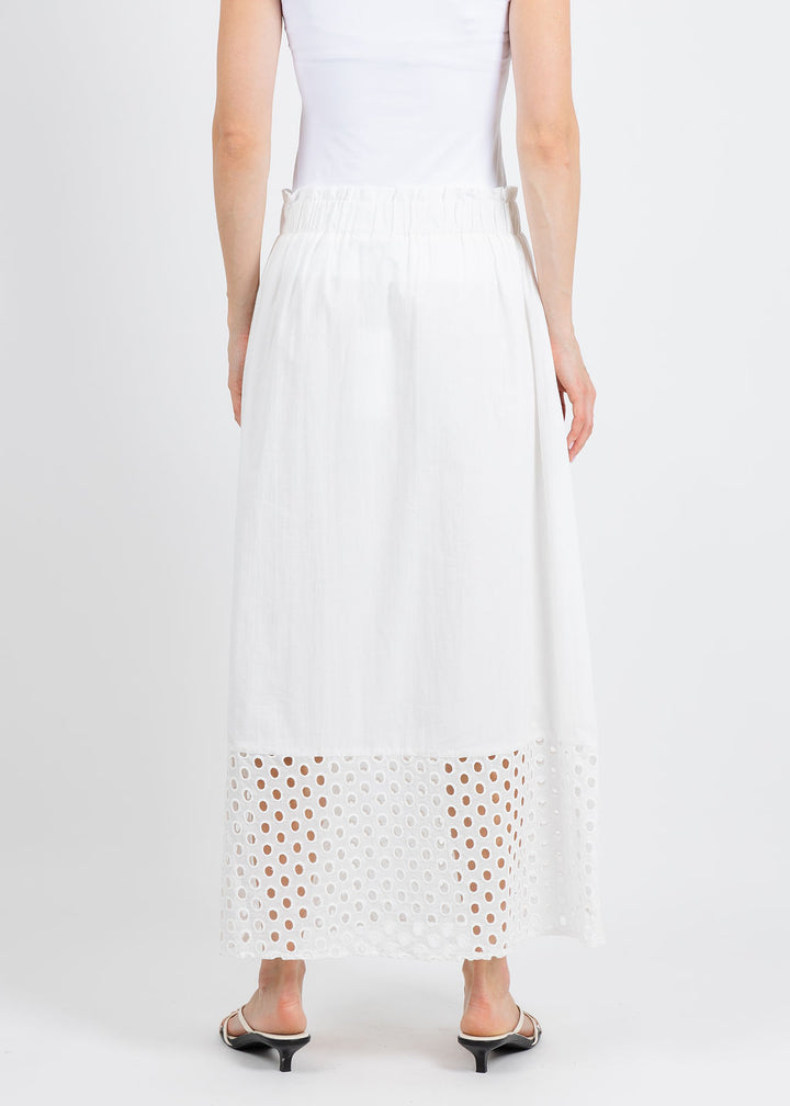 Leo & Ugo Erica Embroidered Circle Skirt in White available at Barbara Katz