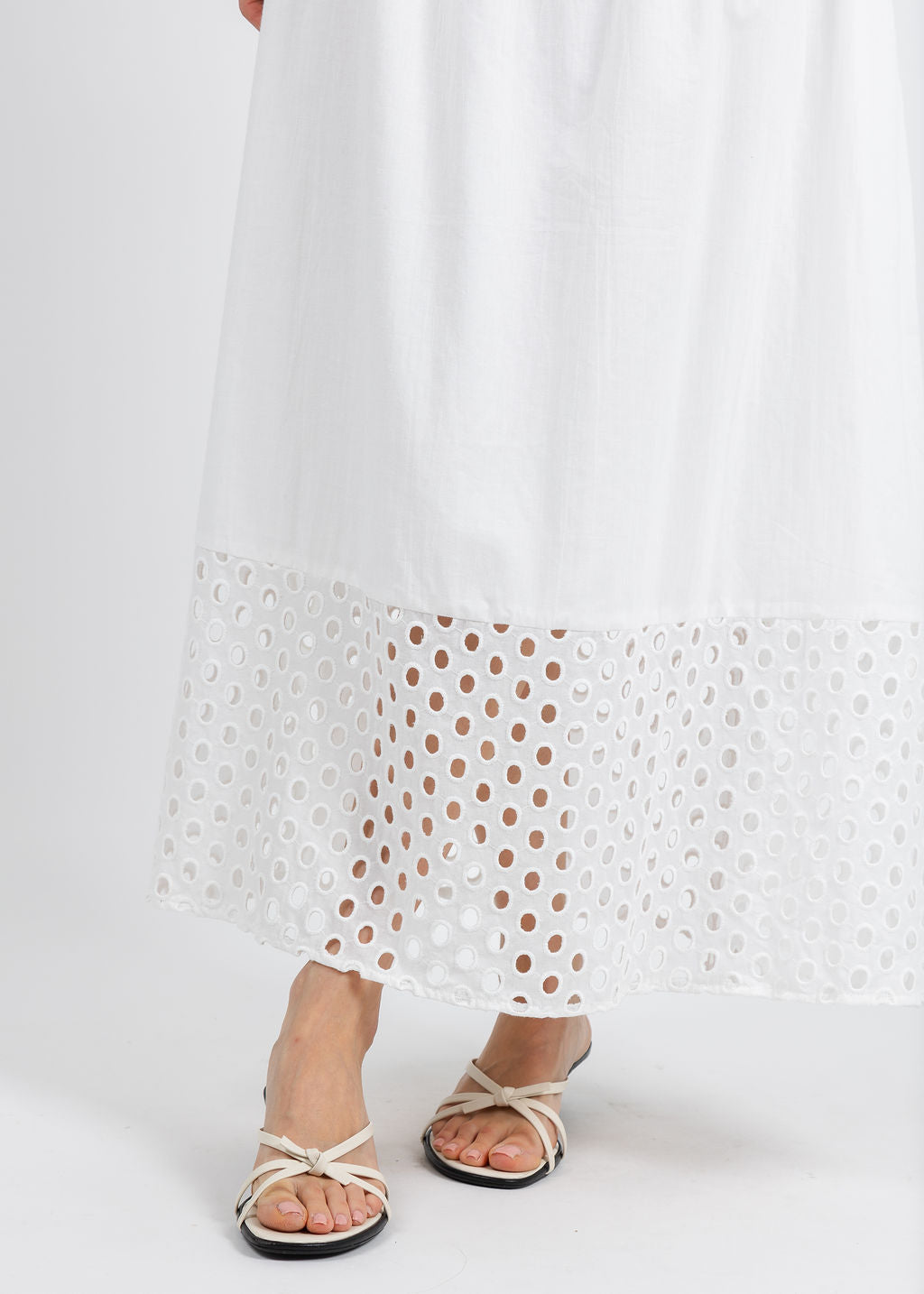 Leo & Ugo Erica Embroidered Circle Skirt in White available at Barbara Katz