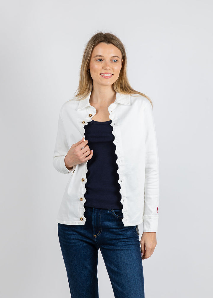 Leo & Ugo Grace Denim Shirt in White available at Barbara Katz