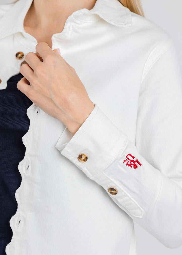 Leo & Ugo Grace Denim Shirt in White available at Barbara Katz