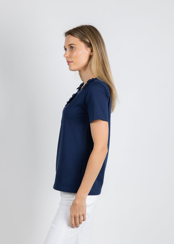 Iris Flower Top - Navy