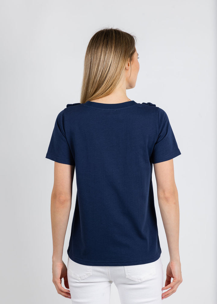 Iris Flower Top - Navy