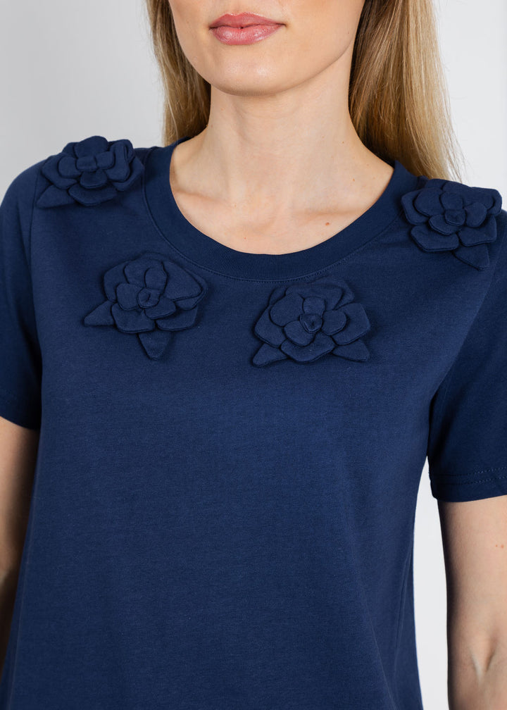 Iris Flower Top - Navy