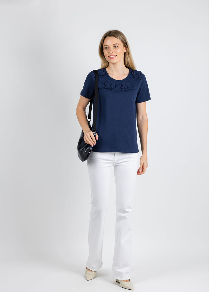 Iris Flower Top - Navy