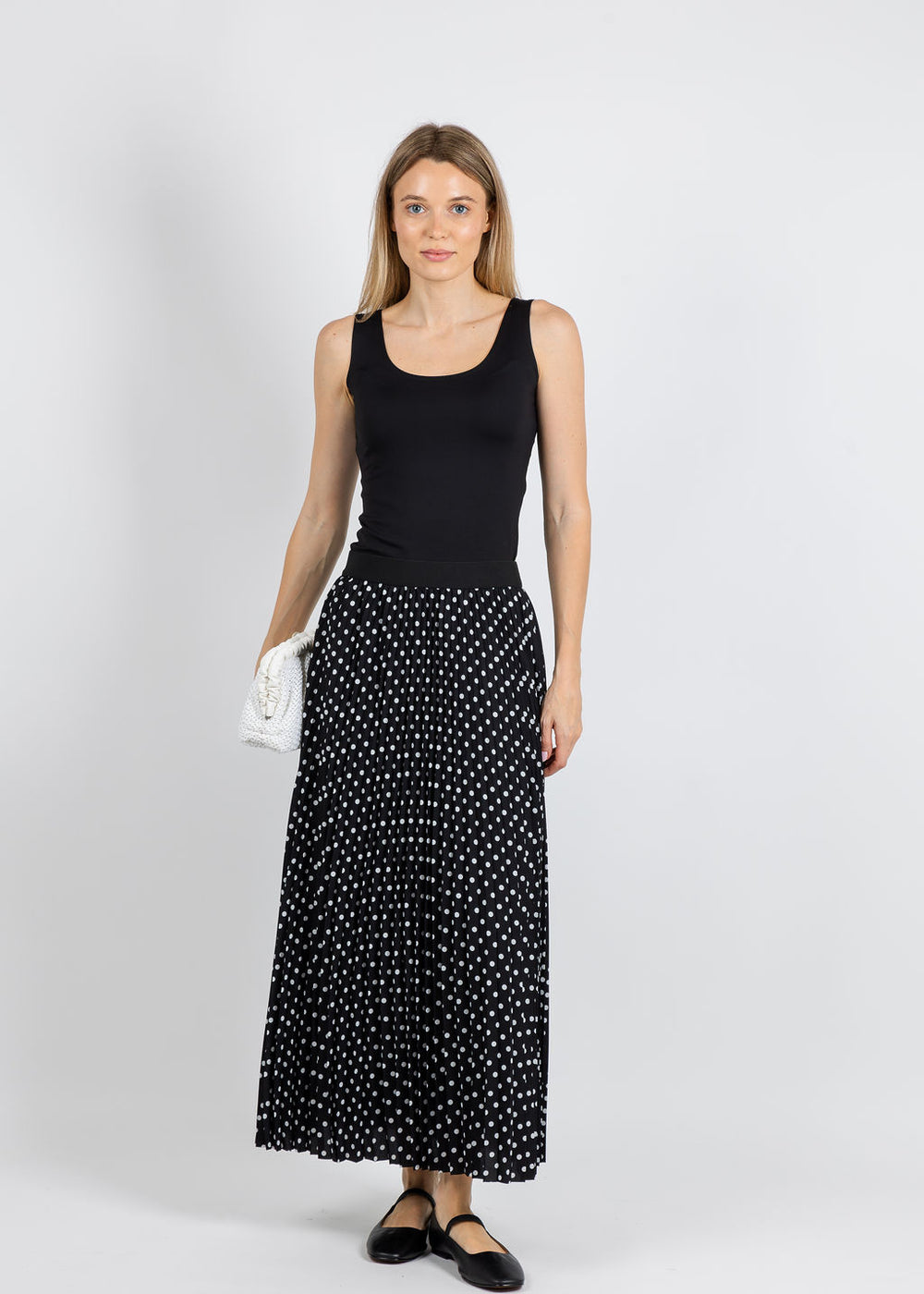 Leo & Ugo Polka Dot Skirt in Black/White available at Barbara Katz