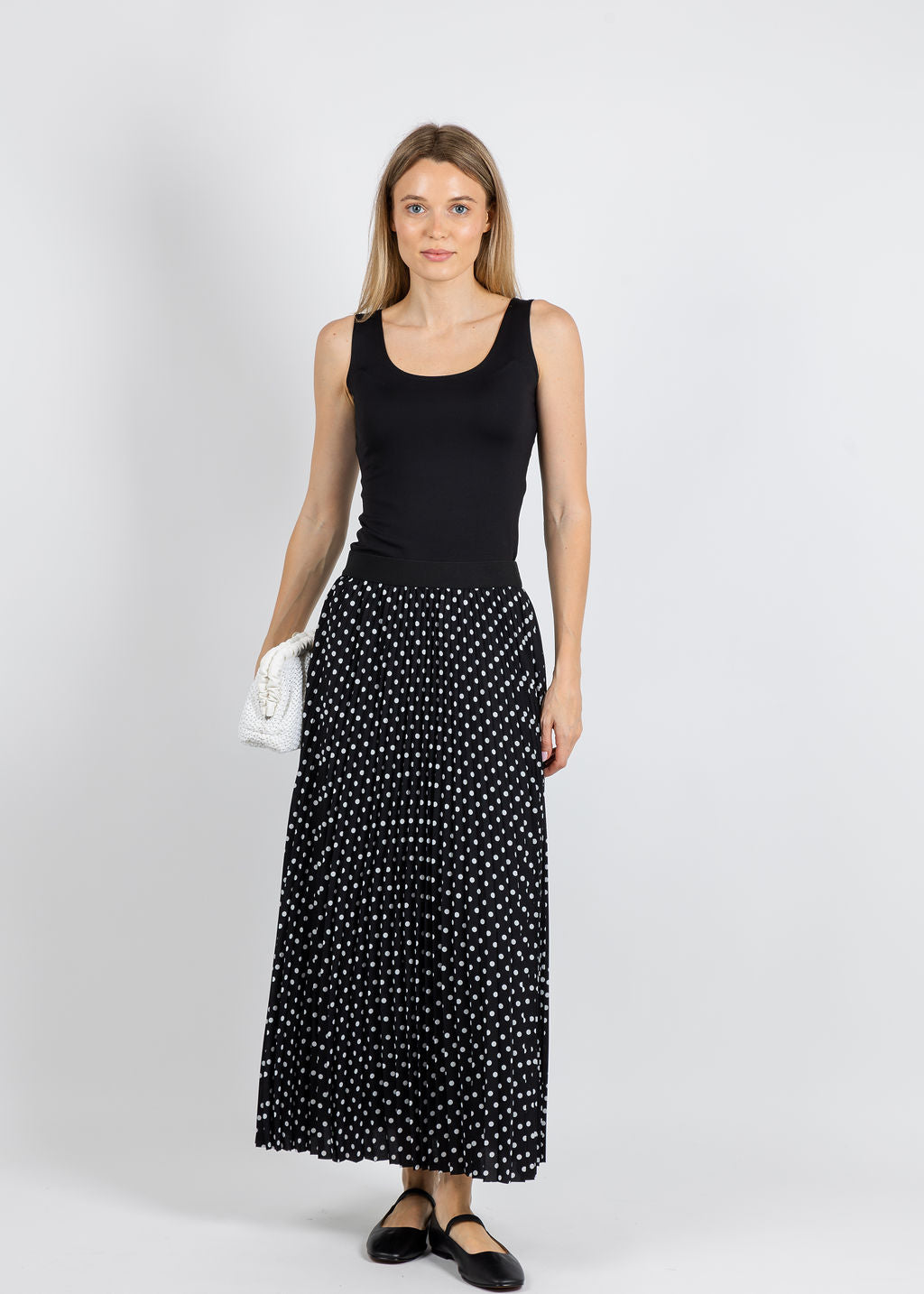 Leo & Ugo Polka Dot Skirt in Black/White available at Barbara Katz