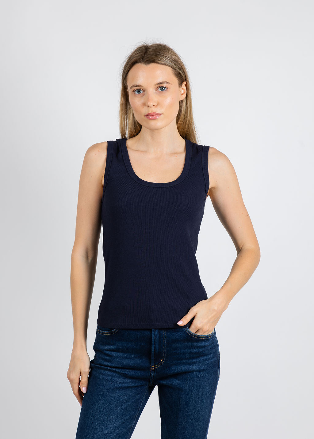 Leo & Ugo Sally Tank Top in Navy available at Barbara Katz