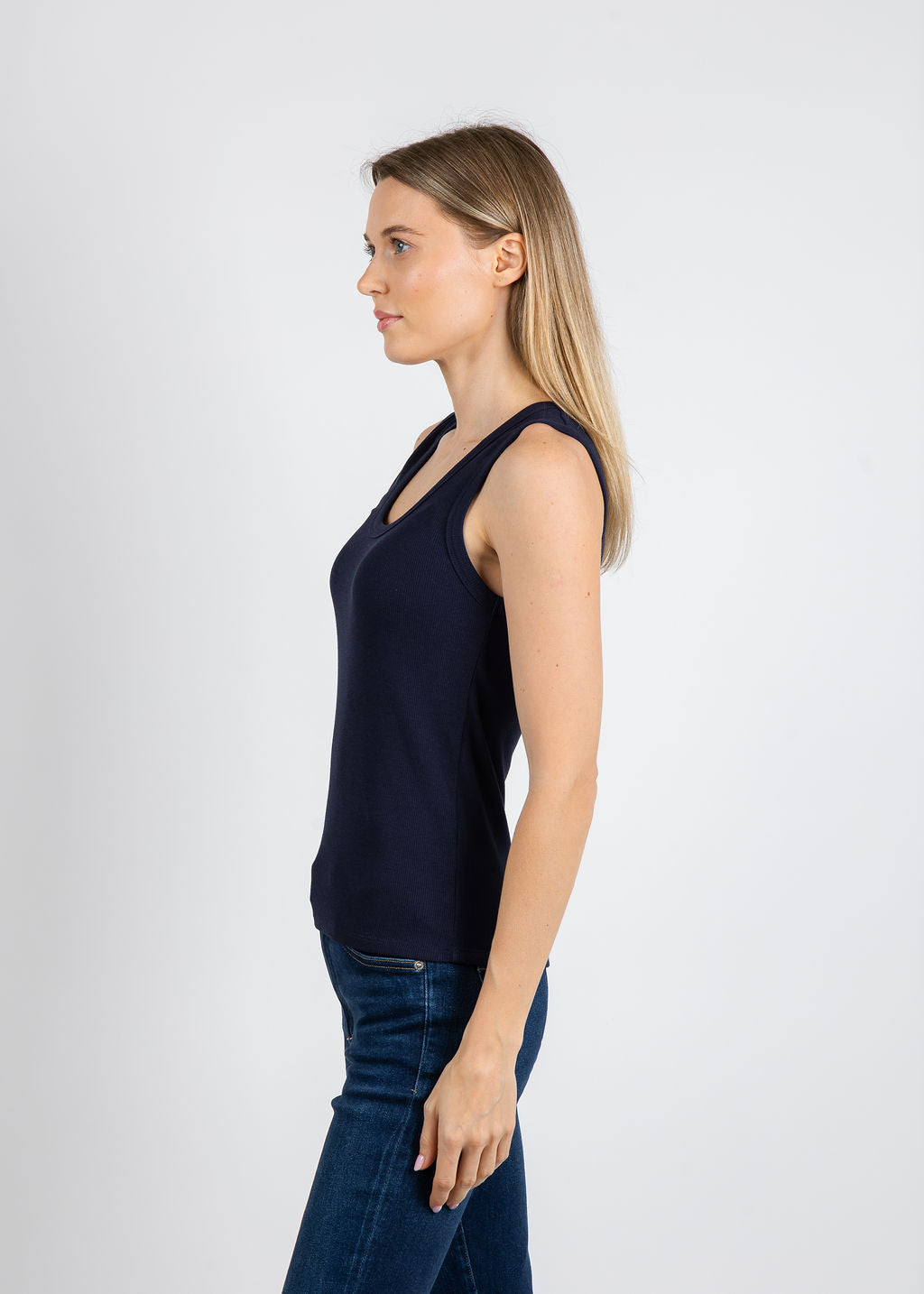 Leo & Ugo Sally Tank Top in Navy available at Barbara Katz