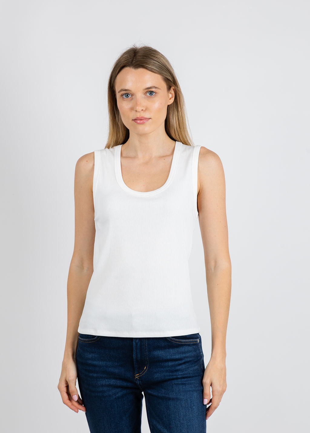Leo & Ugo Sally Tank Top in White available at Barbara Katz