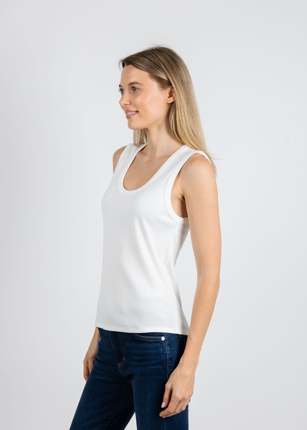 Leo & Ugo Sally Tank Top in White available at Barbara Katz