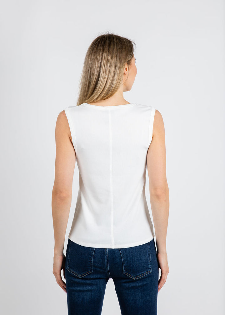 Leo & Ugo Sally Tank Top in White available at Barbara Katz