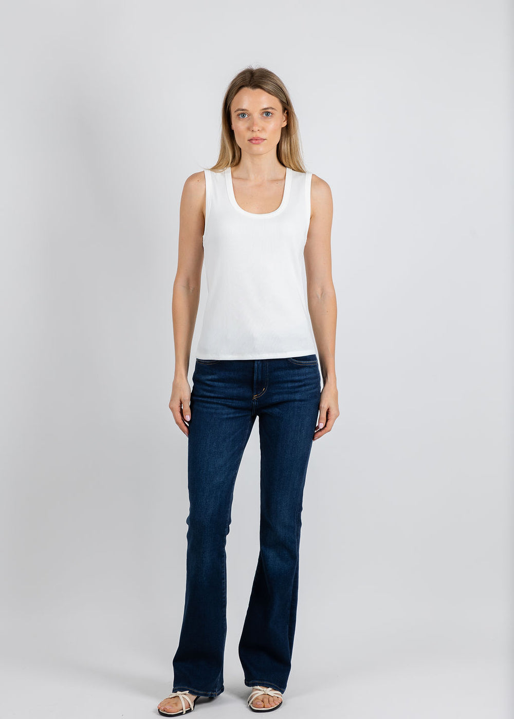 Leo & Ugo Sally Tank Top in White available at Barbara Katz