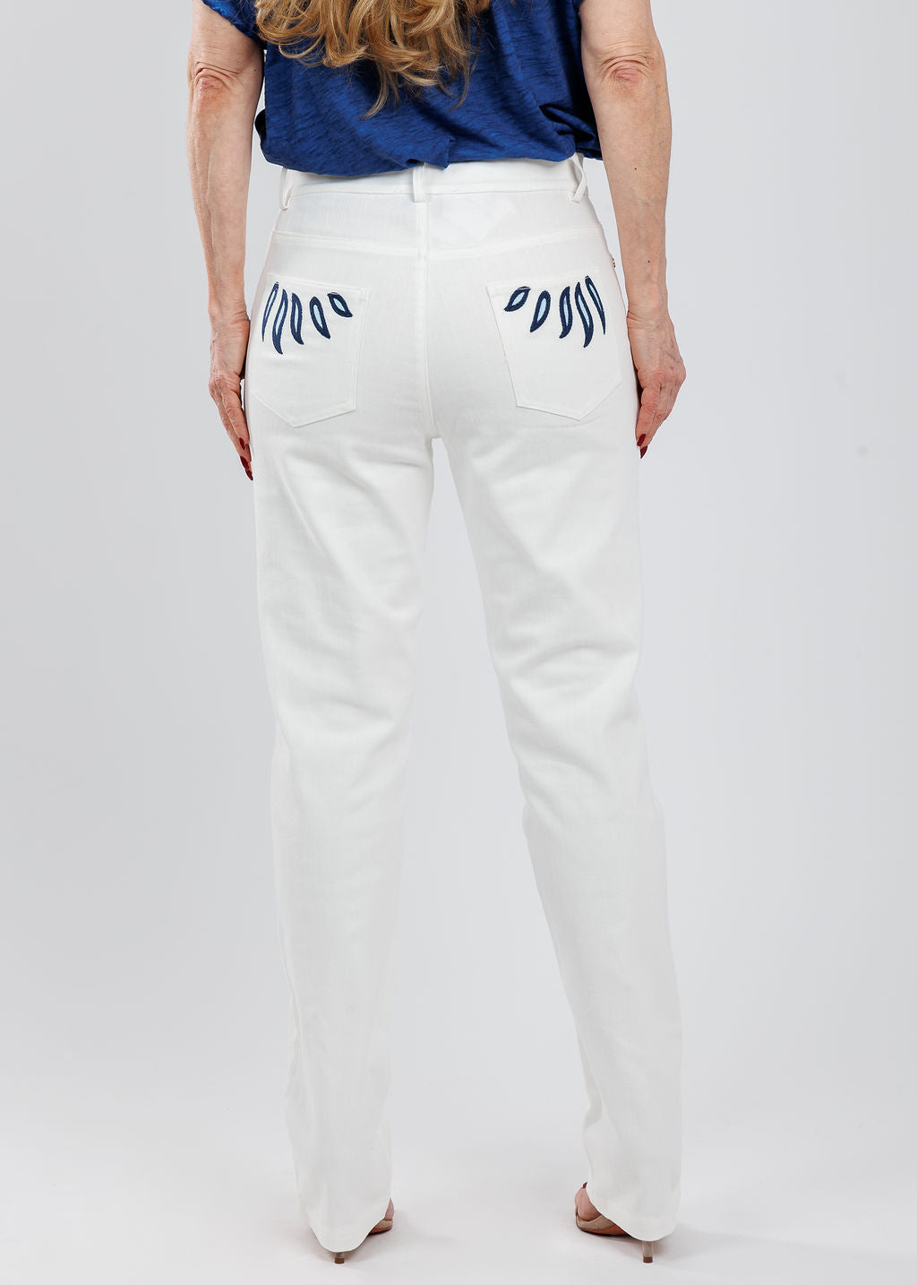 Leo & Ugo Virginia Leaves Pants in White available at Barbara Katz