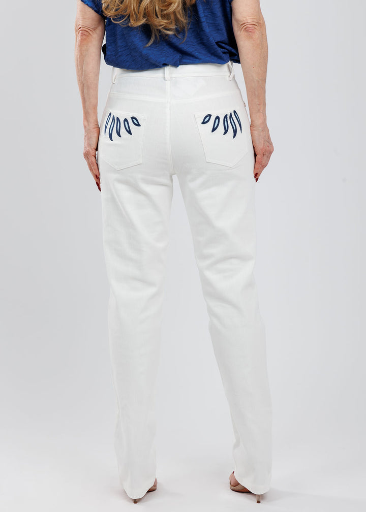 Leo & Ugo Virginia Leaves Pants in White available at Barbara Katz
