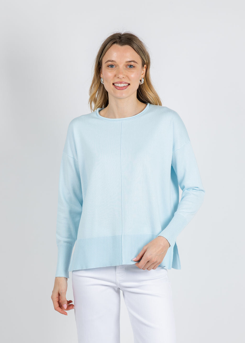 Lexi Center Seam Sweater - Pale Mint