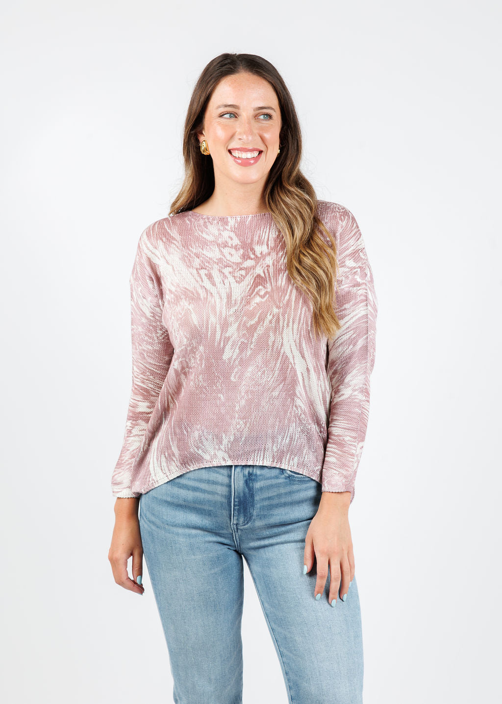 BK Lili Boat Neck Sweater in Quartz Fossil available at Barbara Katz