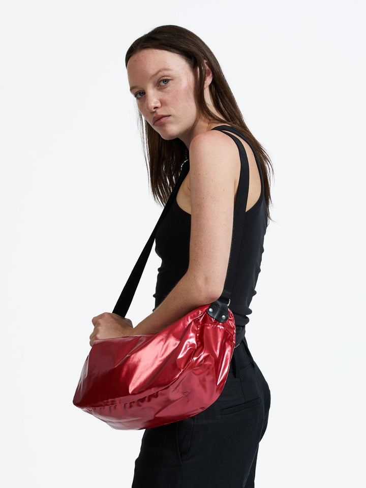 Jack Gomme Liris Light Original Shoulder Bag in Shiny Poppy available at Barbara Katz