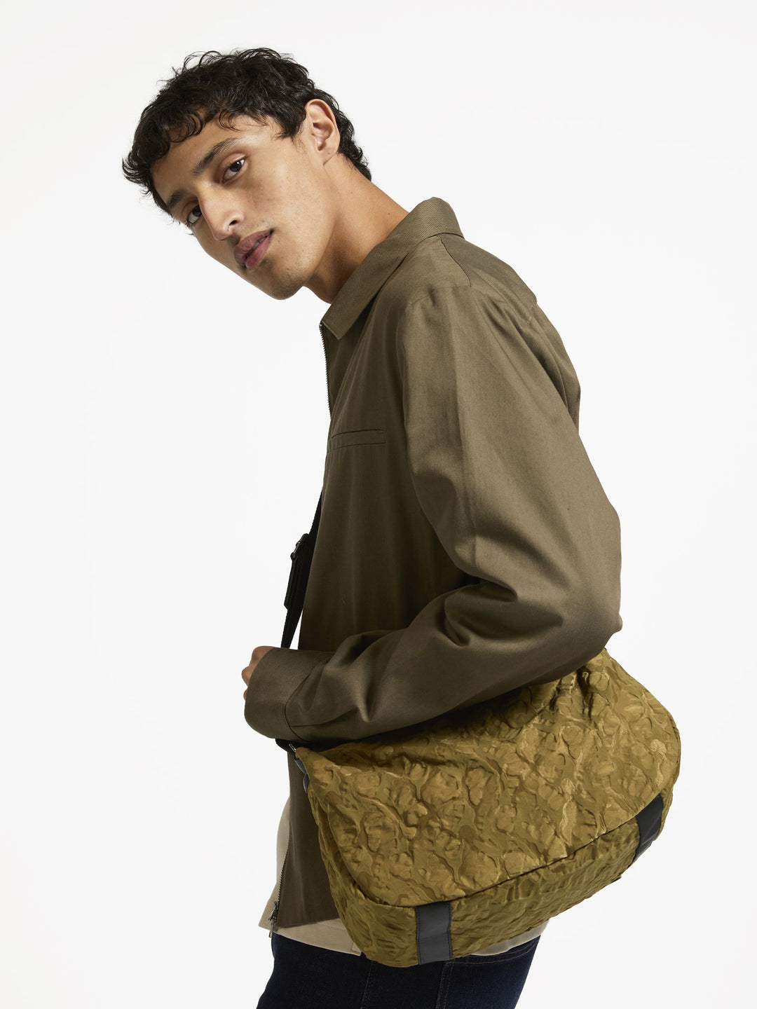 Jack Gomme Liris Nova Floc Bag in Ocre available at Barbara Katz