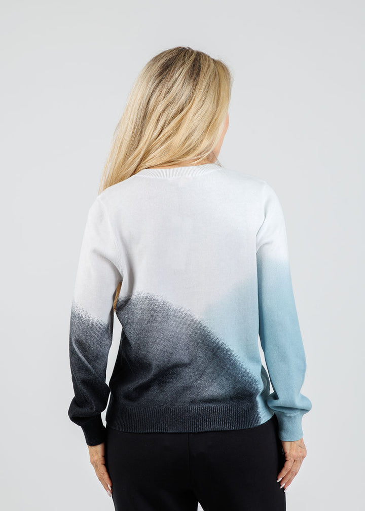 Lisa Todd Color Haze Sweater in Blue Combo available at Barbara Katz