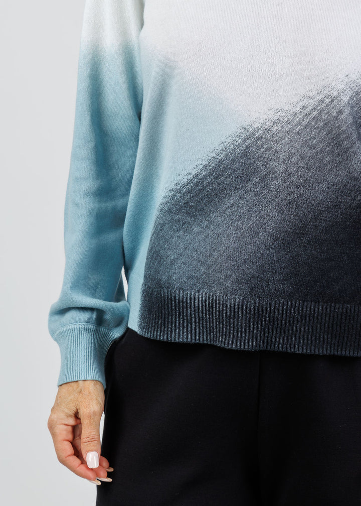Lisa Todd Color Haze Sweater in Blue Combo available at Barbara Katz