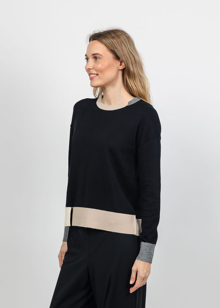 Lisa Todd Bold Block Sweater in Black available at Barbara Katz