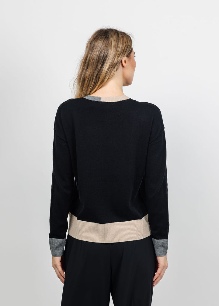 Lisa Todd Bold Block Sweater in Black available at Barbara Katz