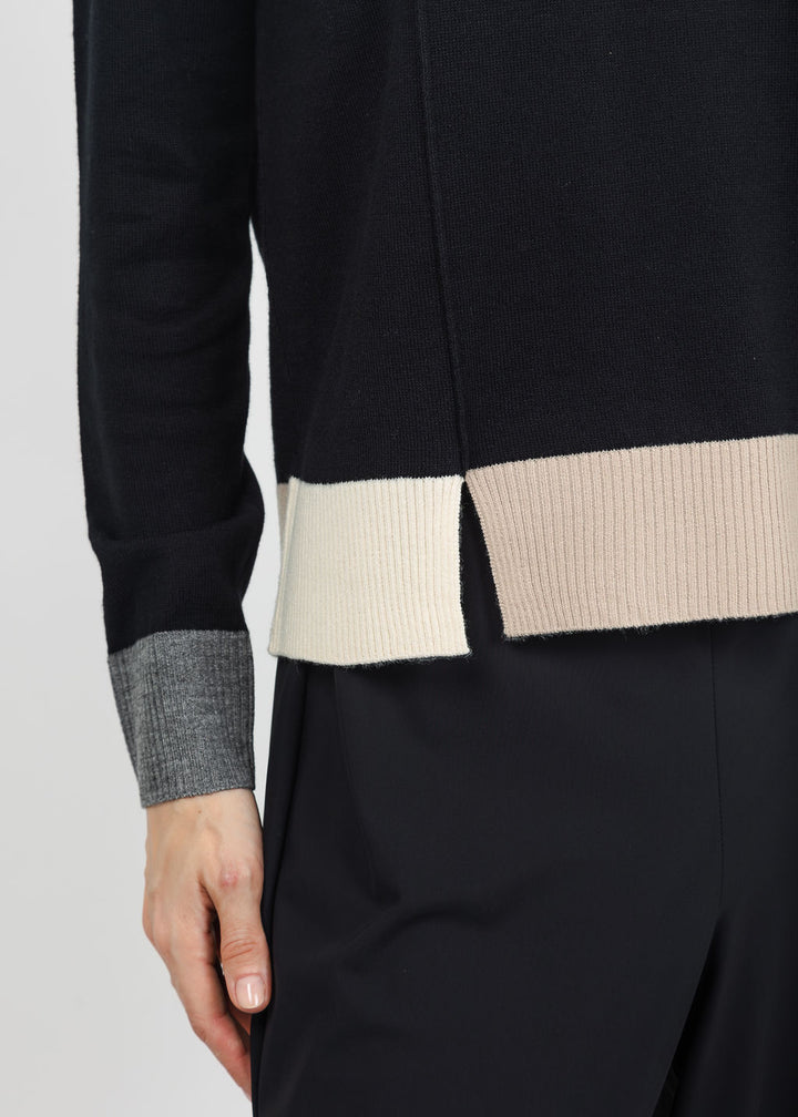 Lisa Todd Bold Block Sweater in Black available at Barbara Katz