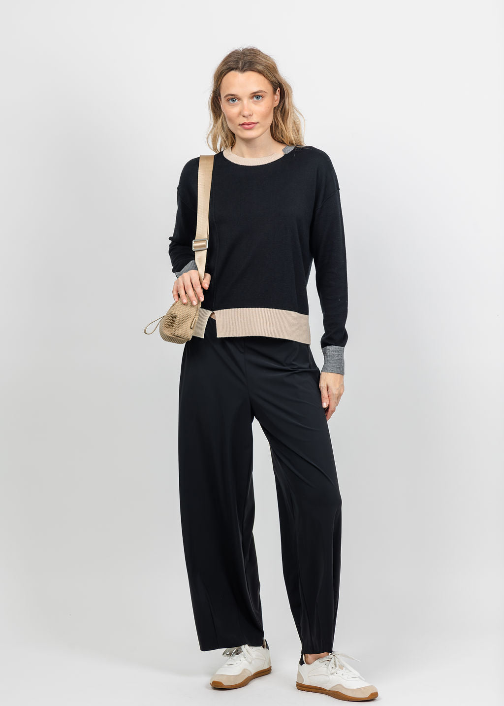 Lisa Todd Bold Block Sweater in Black available at Barbara Katz