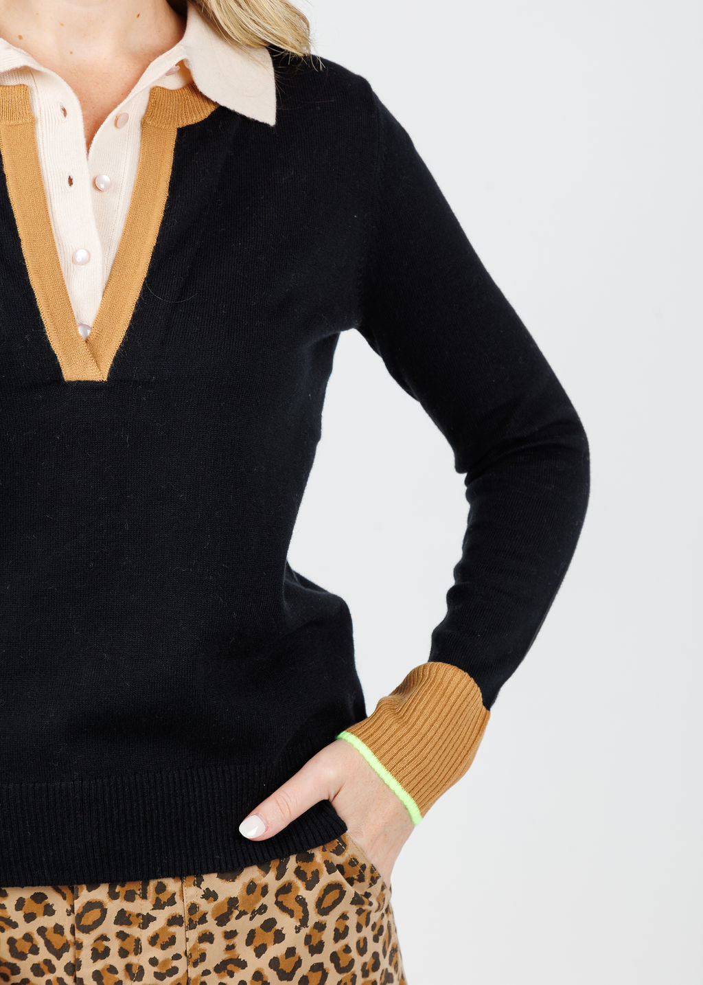 Lisa Todd Double Down Sweater in Black available at Barbara Katz