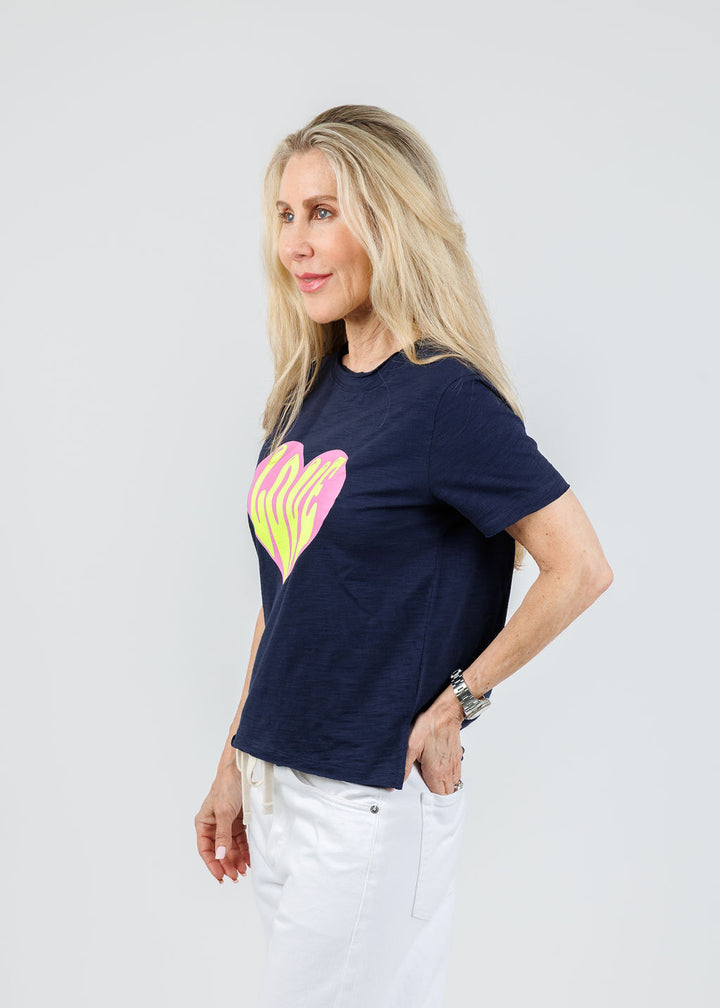 Lisa Todd Hello Love Tee in Navy available at Barbara Katz