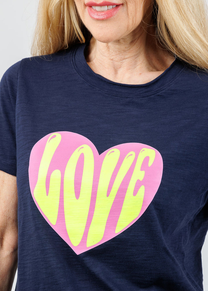 Lisa Todd Hello Love Tee in Navy available at Barbara Katz