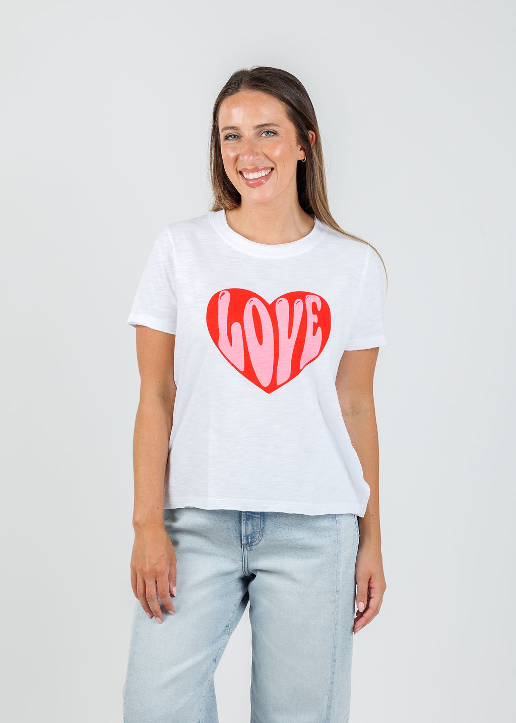 Lisa Todd Hello Love Tee in White available at Barbara Katz