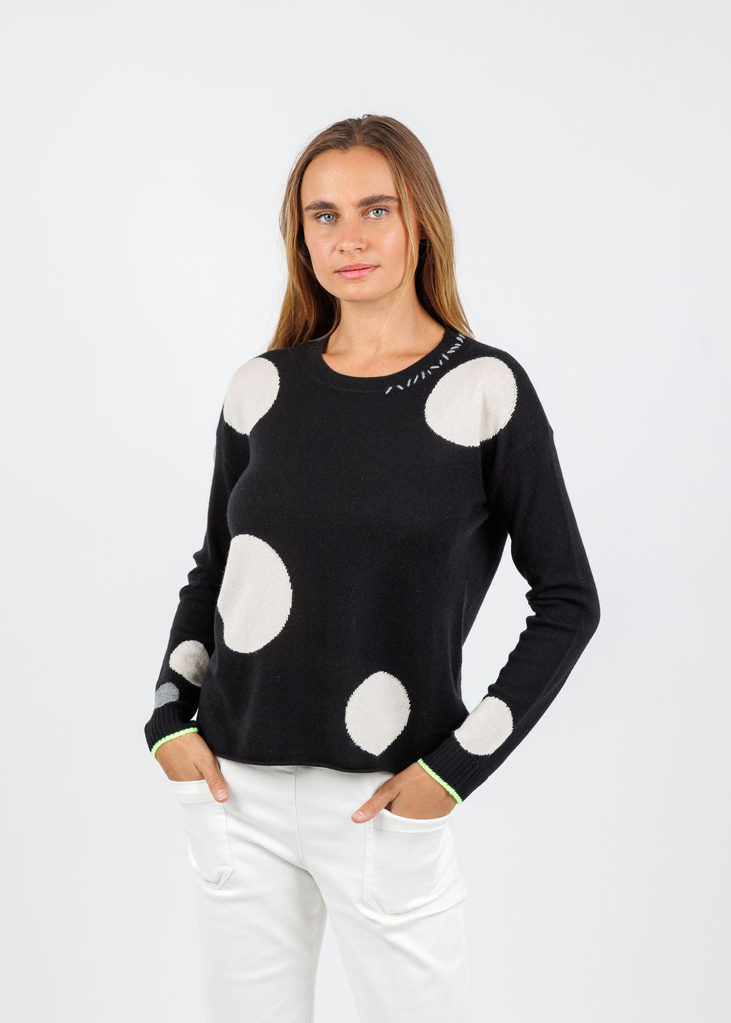 Lisa Todd Hot For Dots Sweater in Black available at Barbara Katz