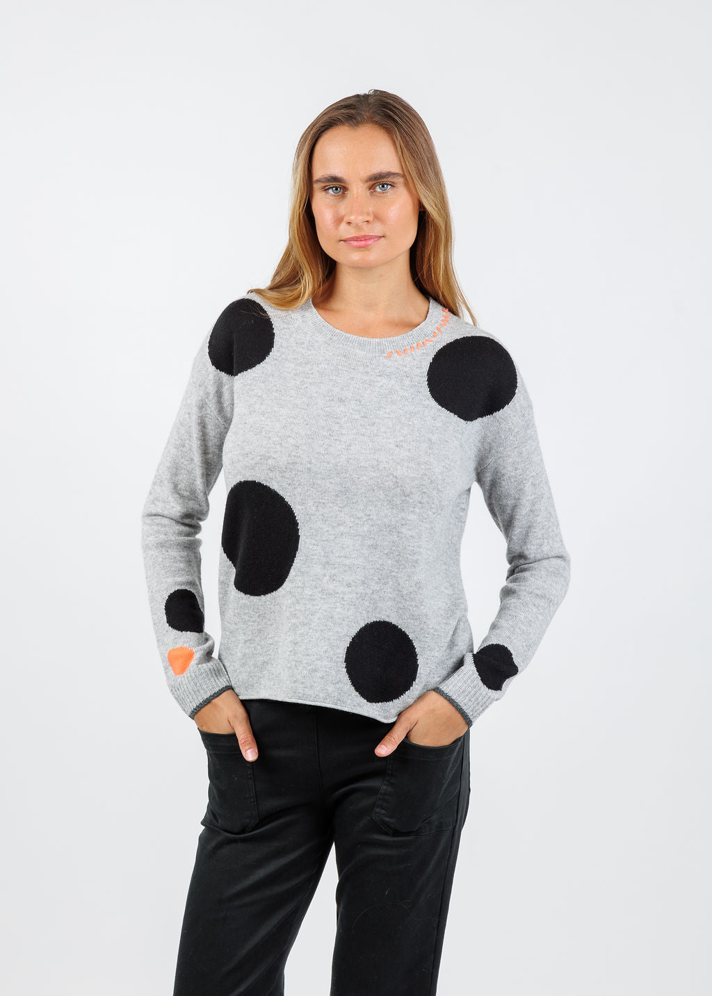 Lisa Todd Hot For Dots Sweater in Stone available at Barbara Katz