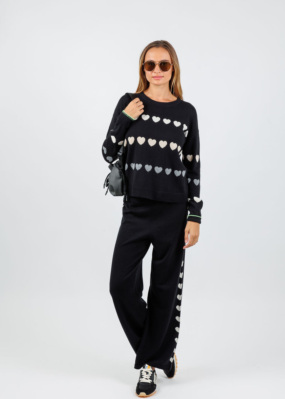 Lisa Todd Love Track Sweater paired with Love Track Pants in Black available at Barbara Katz