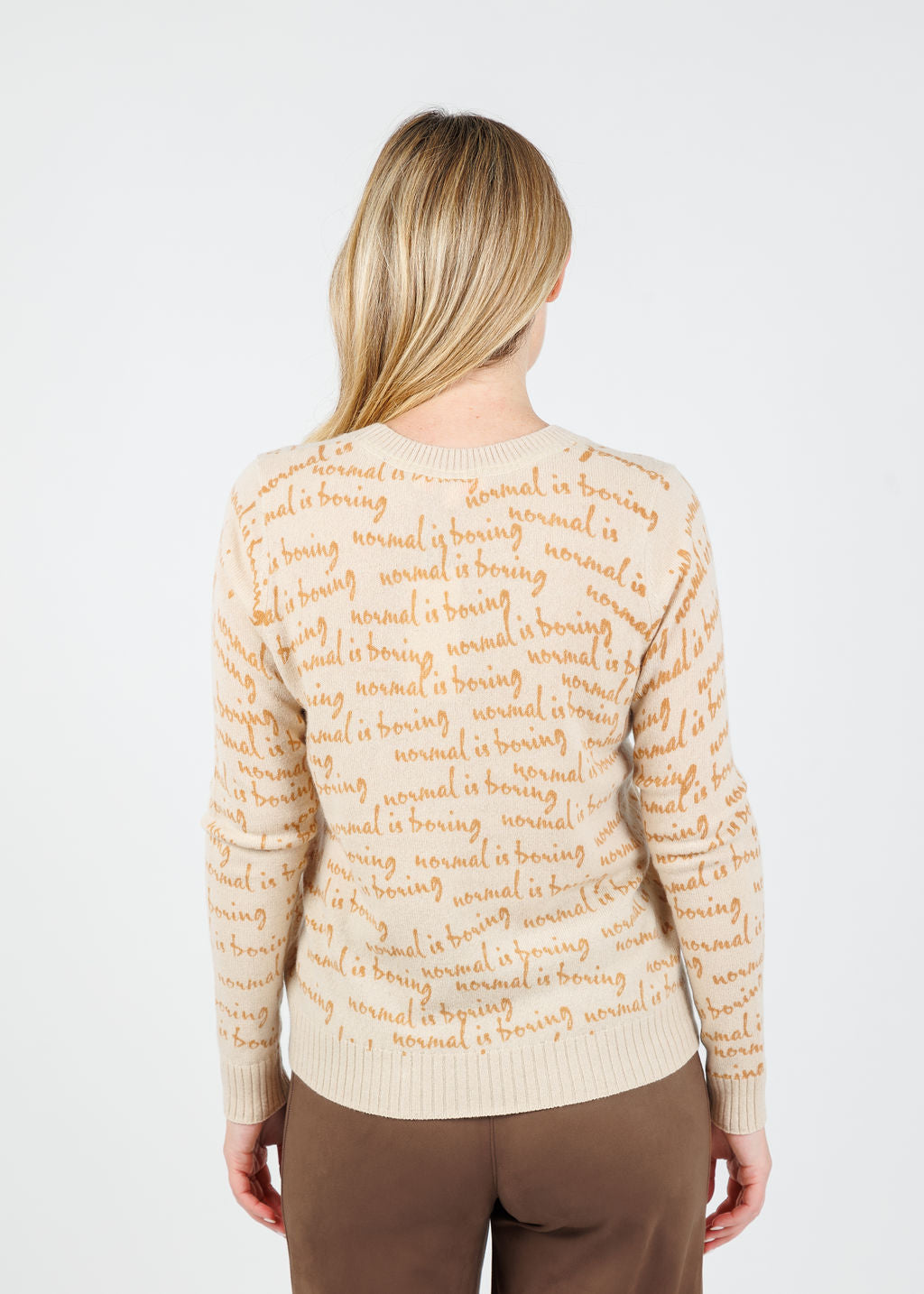 Lisa Todd Normal is Boring Sweater in Latte available at Barbara Katz