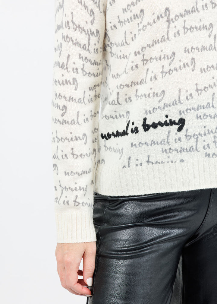 Lisa Todd Normal is Boring Sweater in Winter White available at Barbara Katz