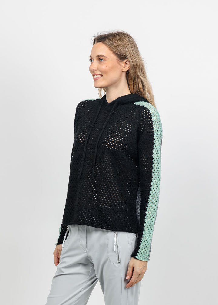 Lisa Todd Pop Hoodie in Black/Grey available at Barbara Katz