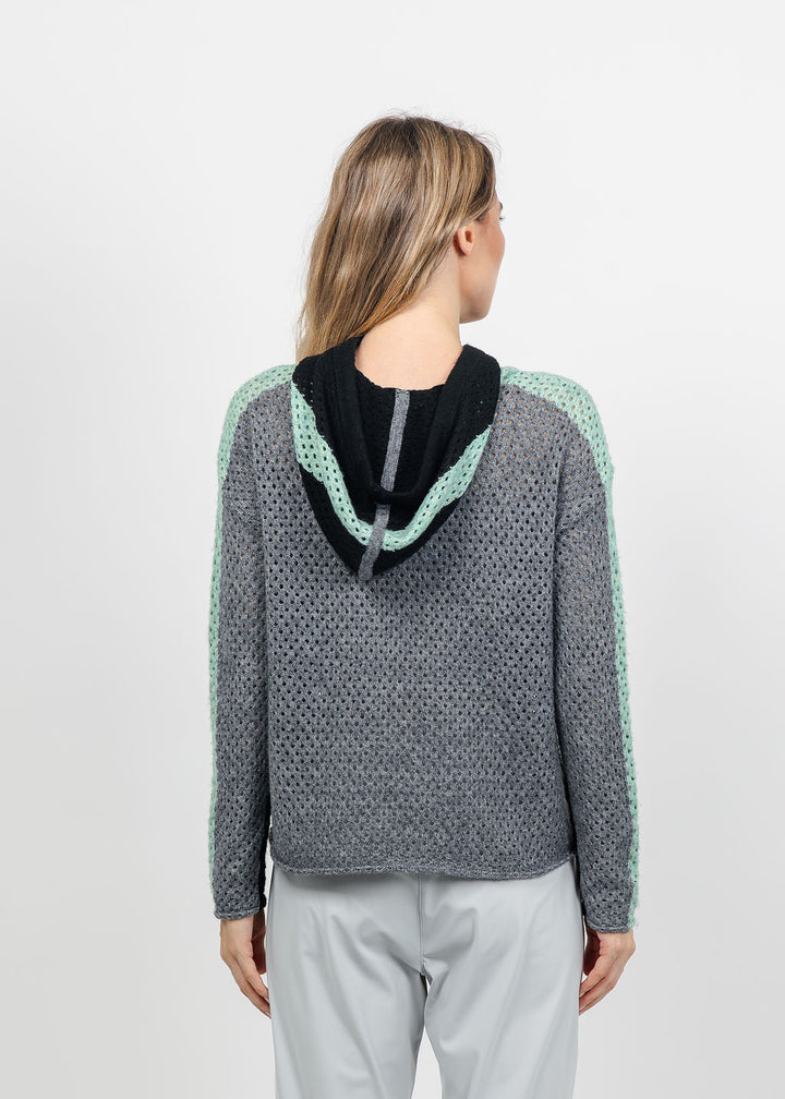 Lisa Todd Pop Hoodie in Black/Grey available at Barbara Katz