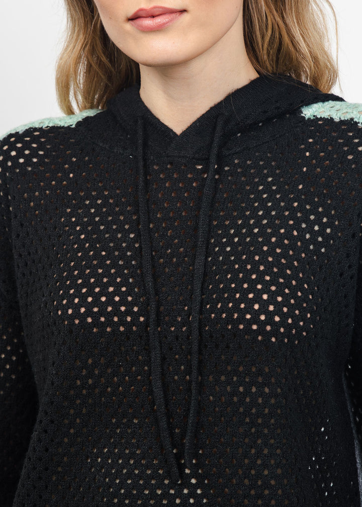 Lisa Todd Pop Hoodie in Black/Grey available at Barbara Katz