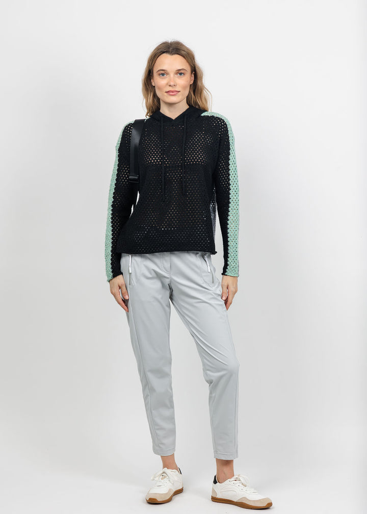 Lisa Todd Pop Hoodie in Black/Grey available at Barbara Katz